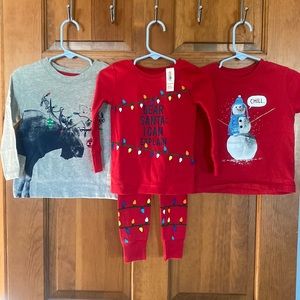 Gap / Old Navy 18-24 months Christmas bundle. 2 shirts, 1 NWT pj
